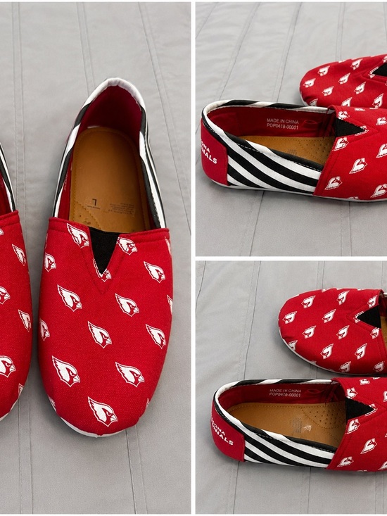 Nfl Apparel Shoes - Womens's Red Slip-On Canvas Shoes with Cardinal Logo